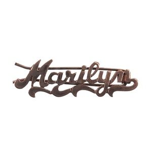 Vintage Marilyn Signed Silver Tone Hair Pin Clip Accessory Retro Mid Century